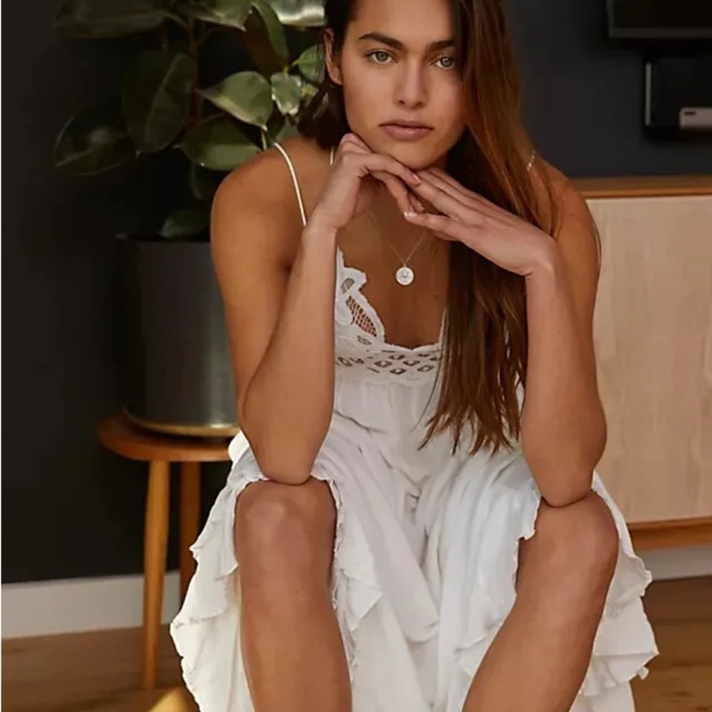 Free People White Adella Maxi Dress